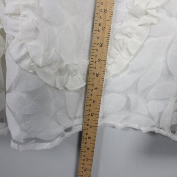 Vintage Lisa Rene 2 Piece Set Blouse Skirt Midi Tulle Sheer Lined Wedding 1X 488 - Picture 11 of 14